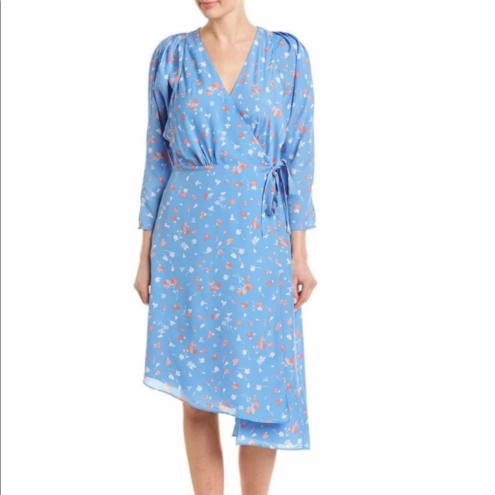 New JOIE Acantha Wrap Dress in Cornflower